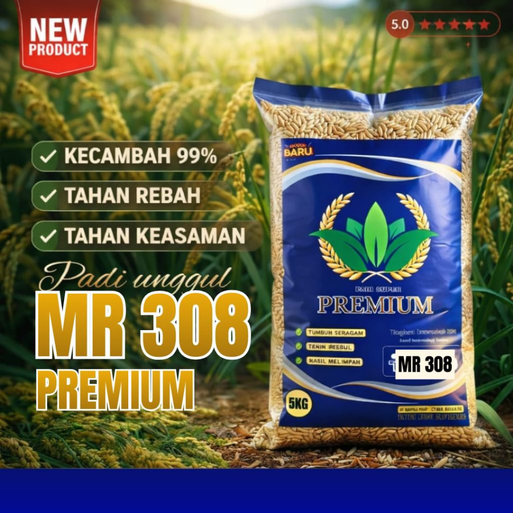 Benih padi unggul mr 308 original 5kg