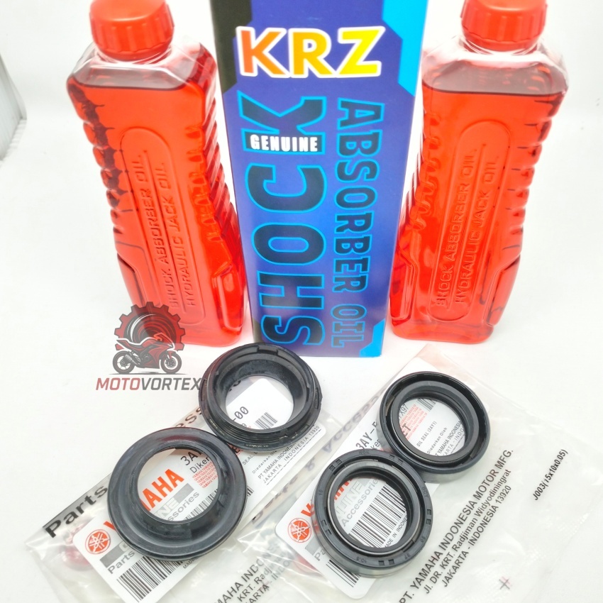 Paket Oli Shock + Seal Shock Depan Motor Bebek & Matic Yamaha – Murah – 1 box isi 2 botol