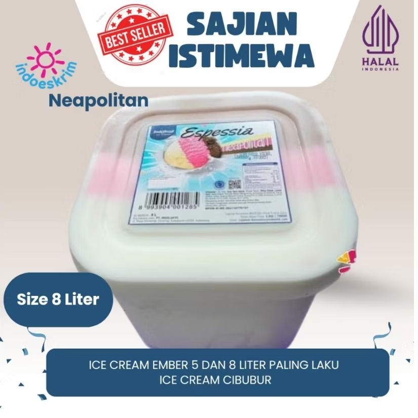 lce Cream Indoeskrim 3 Rasa Size 8 Liter/ Ice Cream/ es krim 8 Liter Indoeskrim / es krim ember 8 Li