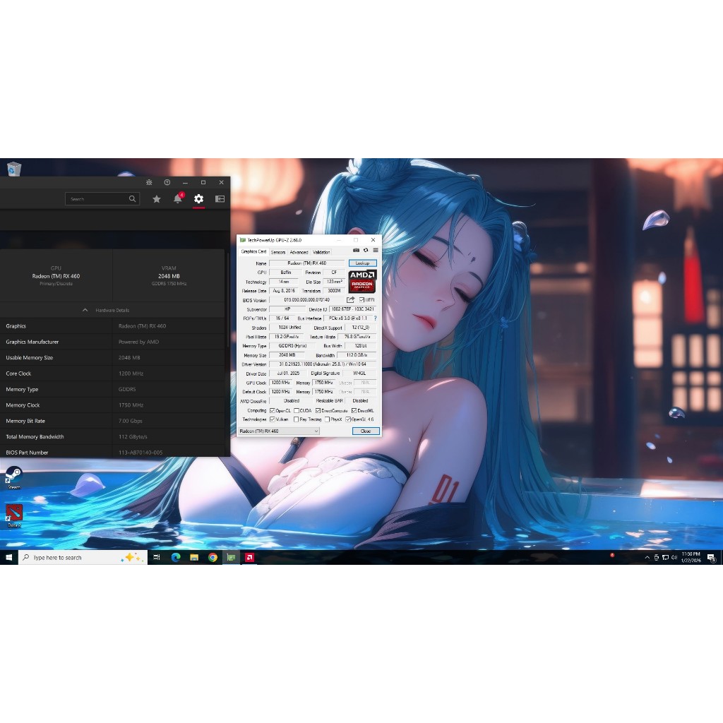 VGA AMD RADEON RX 460 2GB GDDR5 LIKE NEW SETARA GTX 1050 1650