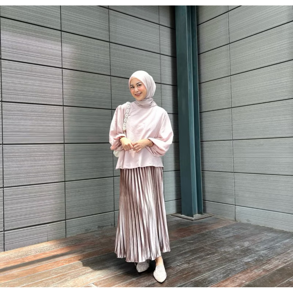 PL Saudaree - Rok Velvet Plisket / Bludru - Bronze