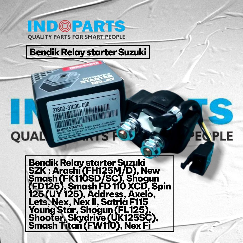 Indoparts Bendik relay stater 31800-31C00-000 arashi smash shogun dll