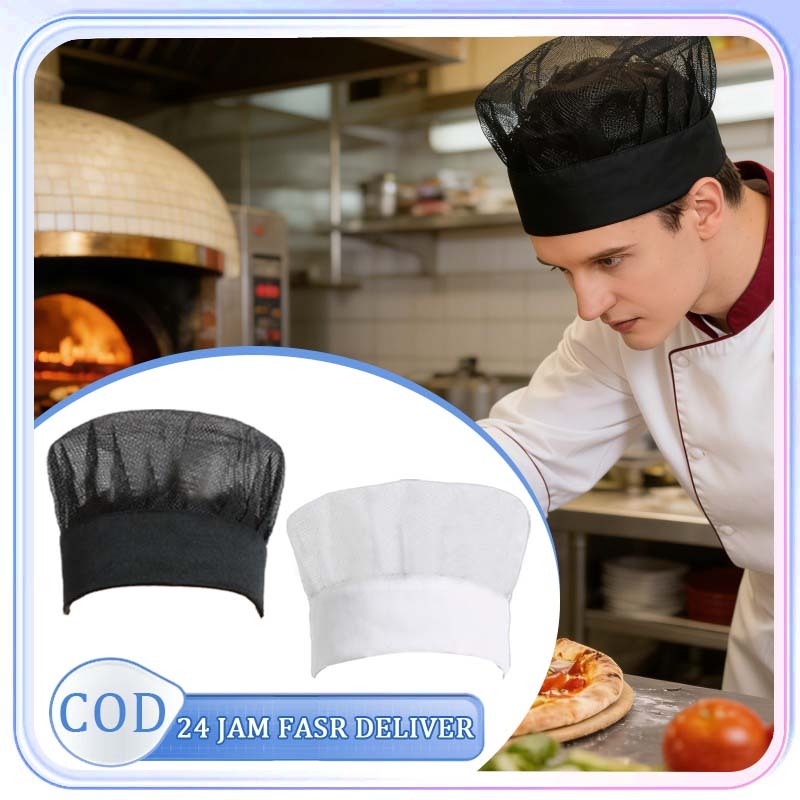 Topi Koki Dewasa Topi Chef Pria Topi Masak Koki Topi Koki Peci Jaring Topi Koki Sushi