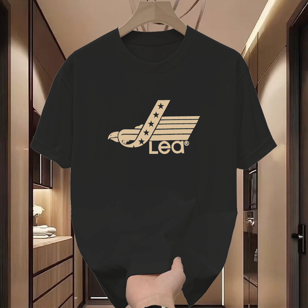 [FLASH SALE]Kaos LEA  Kaos Pria Distro Kaos hitam kaos putih Cotton Combed Ukuran Jumbo Size 5XL COD