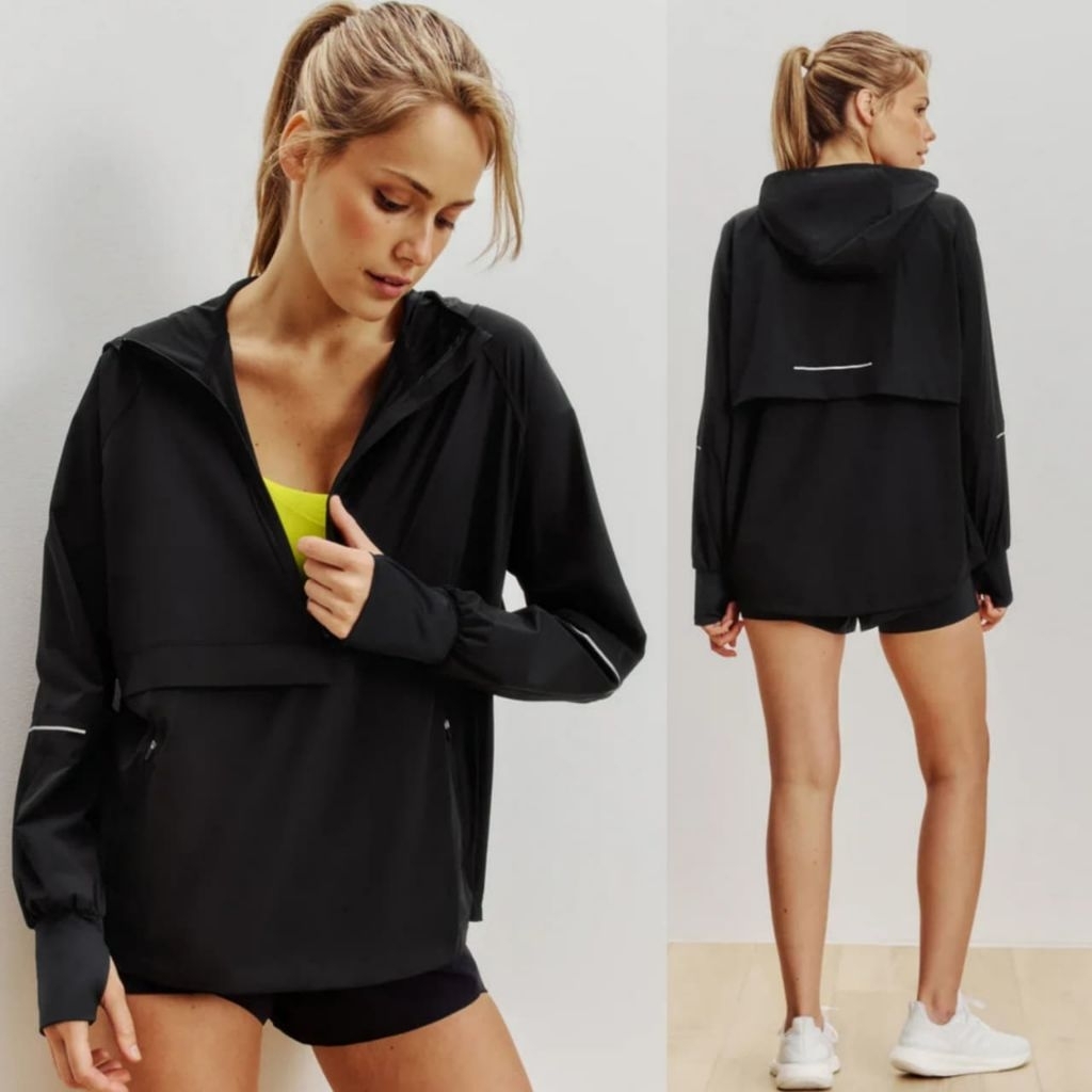 H*M Women Black Running Jacket In Dry Move/jacket wanita branded/jacket wanita terbaru