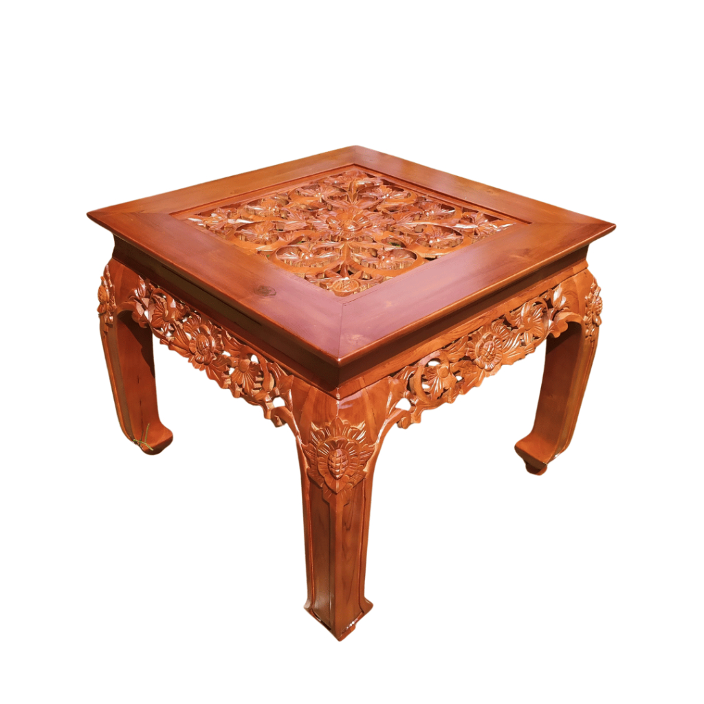 Meja Tamu Ukiran Ketapang Kayu Jati Asli Jepara