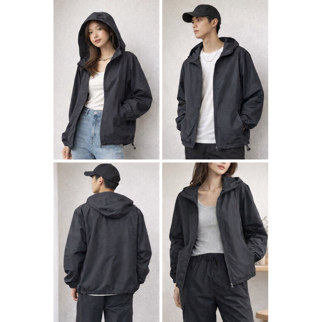 [Minnetica] STL Ji Won Woven Jacket String Hoodie with Pocket