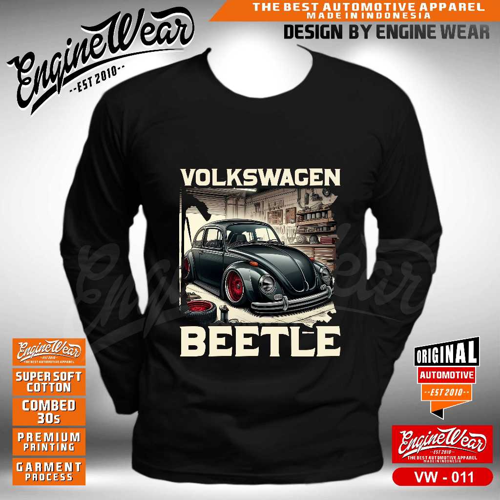 Tshirt VW beetle volkswagen kaos vw combi volks wagen buzz baju otomotif VW011T
