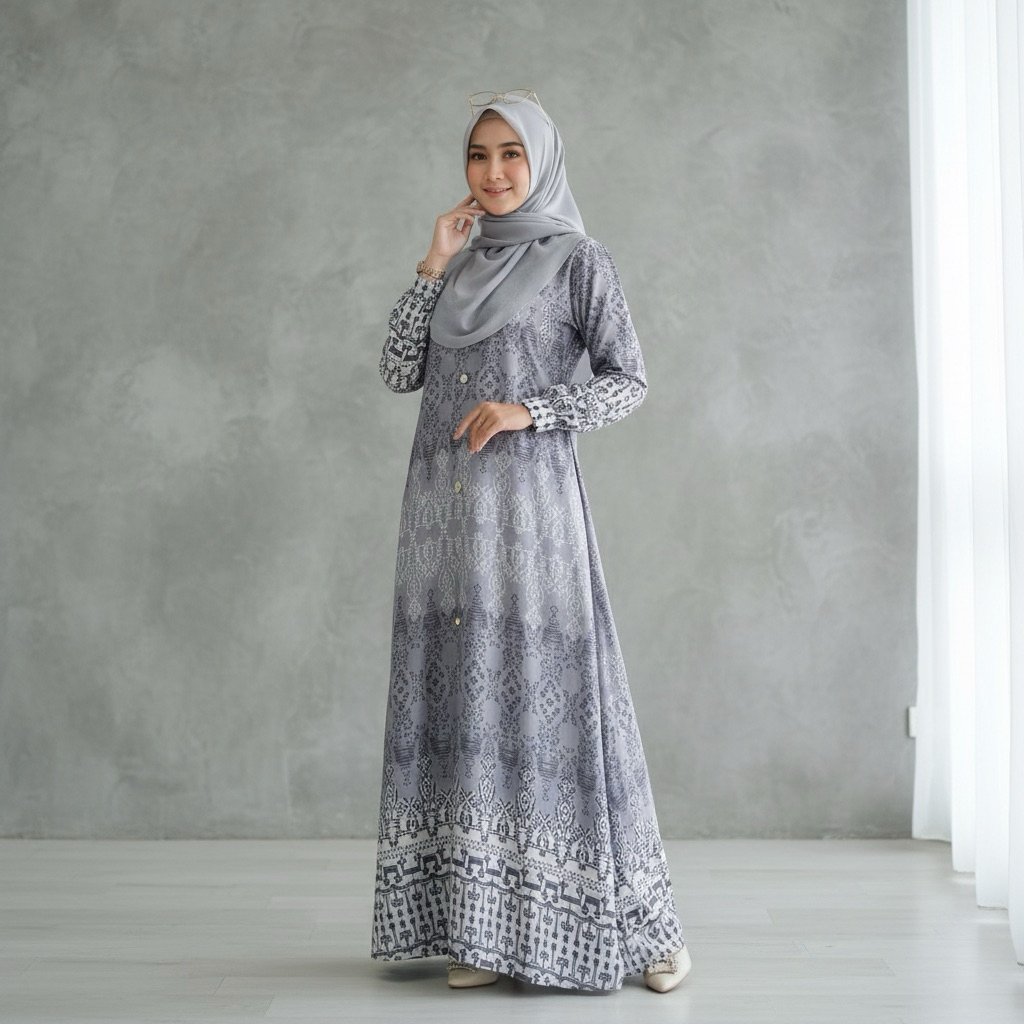 Gamis Murah - Etnic Dress Gamis Motif Maxmara Luxury Mewah dan Elegan