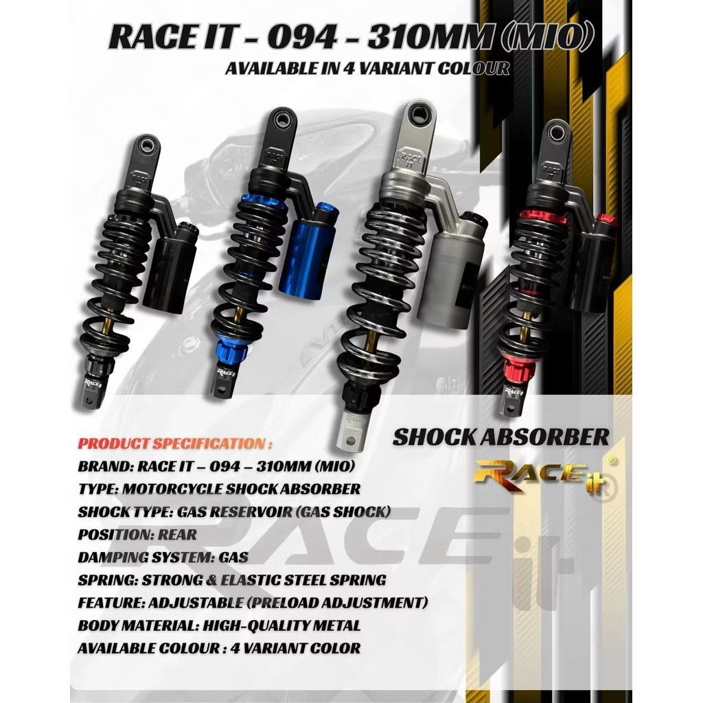 SHOCK TABUNG MODEL RACE IT 094 MODEL EXTREME VARIO BEAT MIO SCOOPY