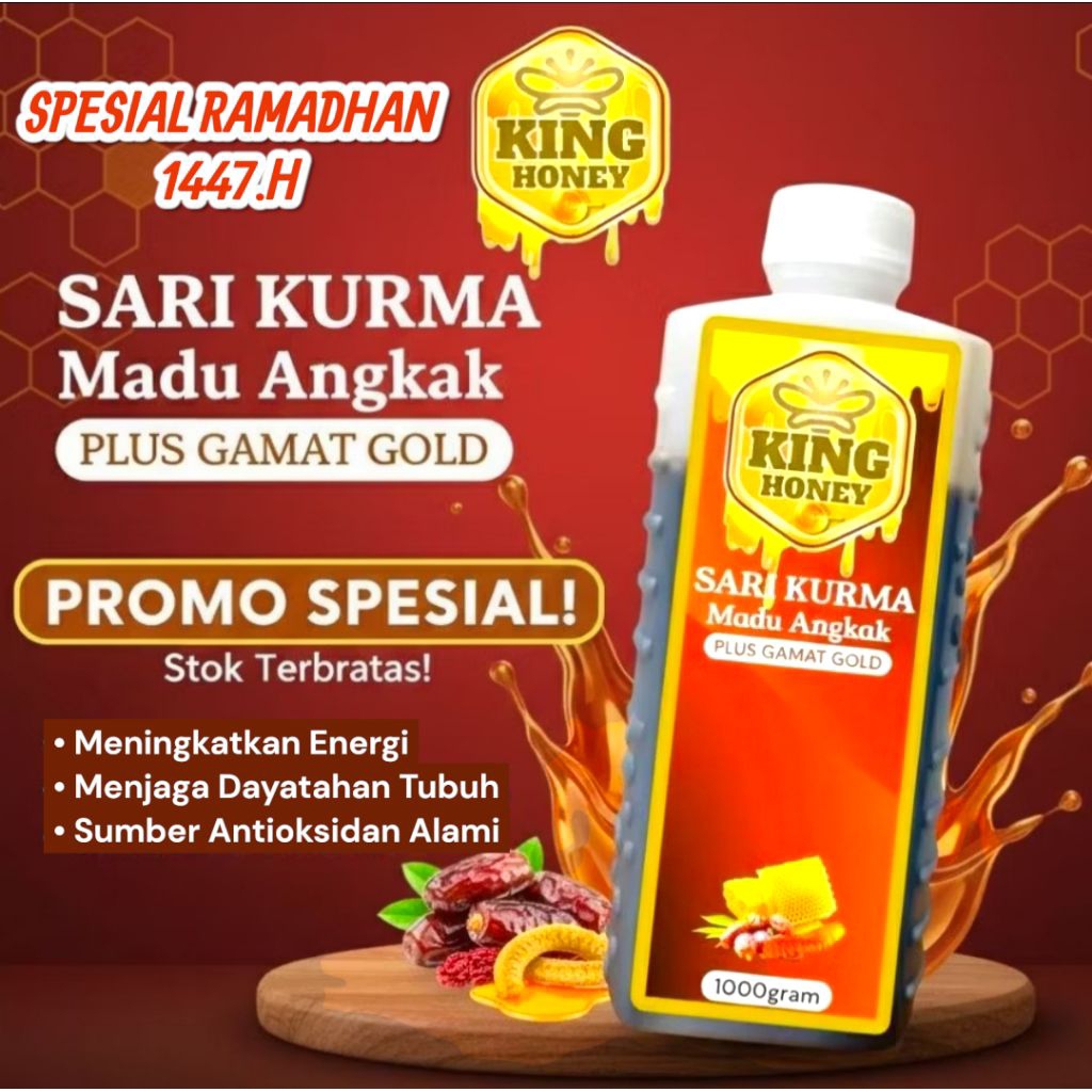 SARI KURMA MADU ANGKAK PLUS GAMAT GOLD 1 Kg KING HONEY