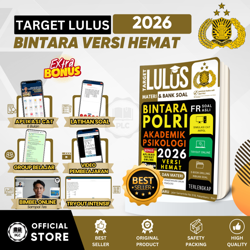 PLC - Buku Materi & Bank Soal Persiapan Tes Masuk Bintara Polri 2026 - Versi Hemat