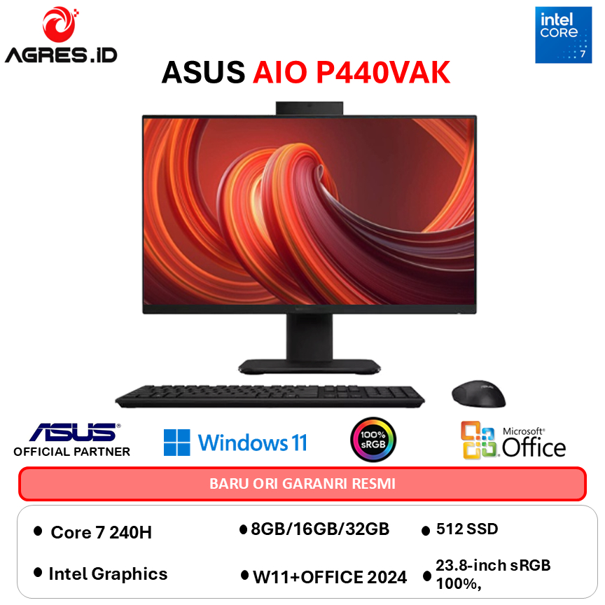 ASUS AIO P440VAK CORE 7 240H - RAM32GB 512GB W11+OHS 23.8FHD 100SRGB -B7152WS