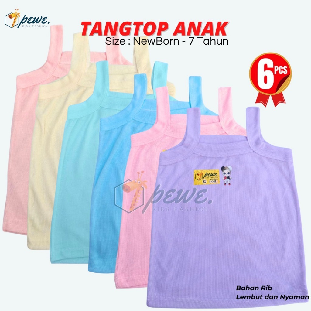 12PCS Kaos Dalam Anak Perempuan isi- Kaos Dalam Anak Perempuan Warna- Dalaman Kaos Untuk Anak Peremp