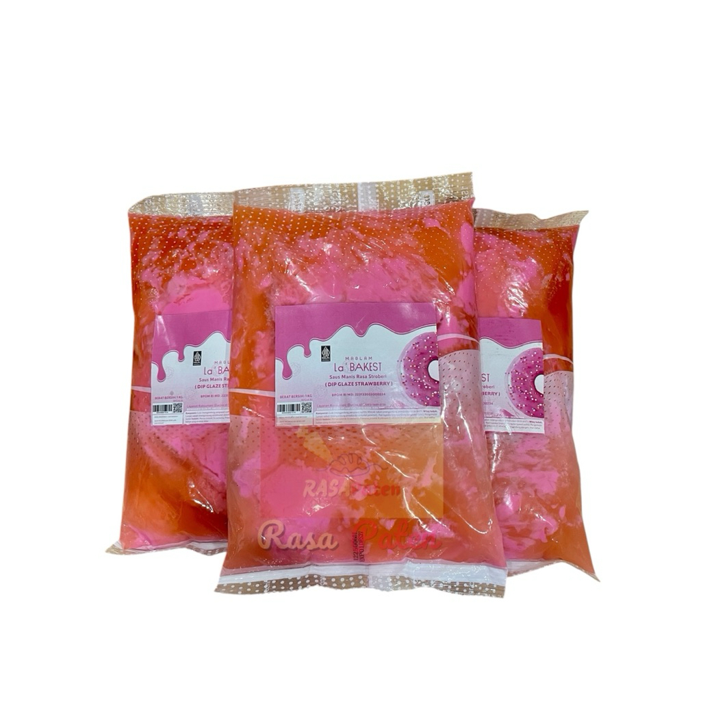 GLAZE STRAWBERRY 1 kg BANTAL Maglam La'Bakest Halal BPOM RI Selai Premium Makanan Kue