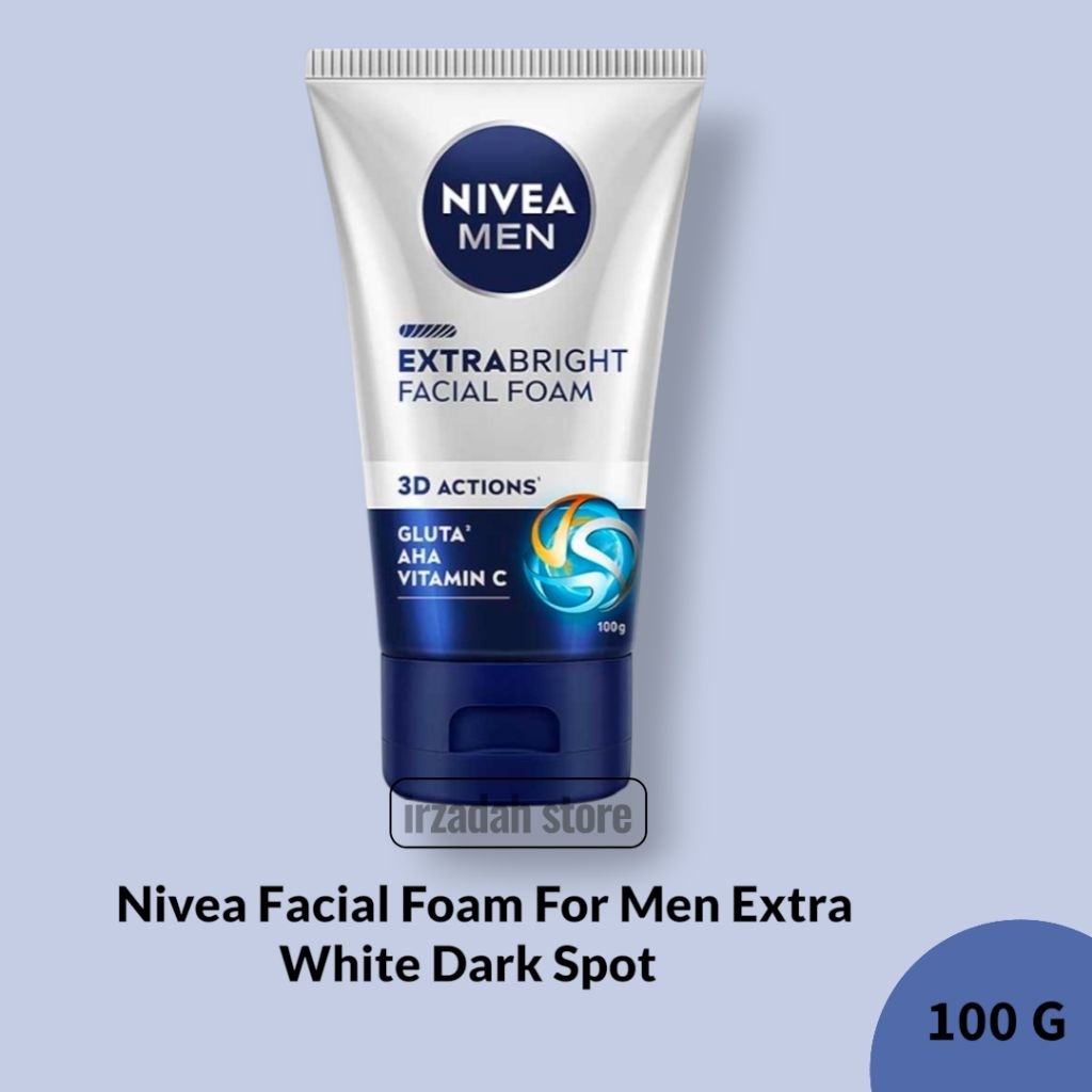 Nivea Men Facial Foam  Extra White Dark Spot 100 G - sabun muka pria