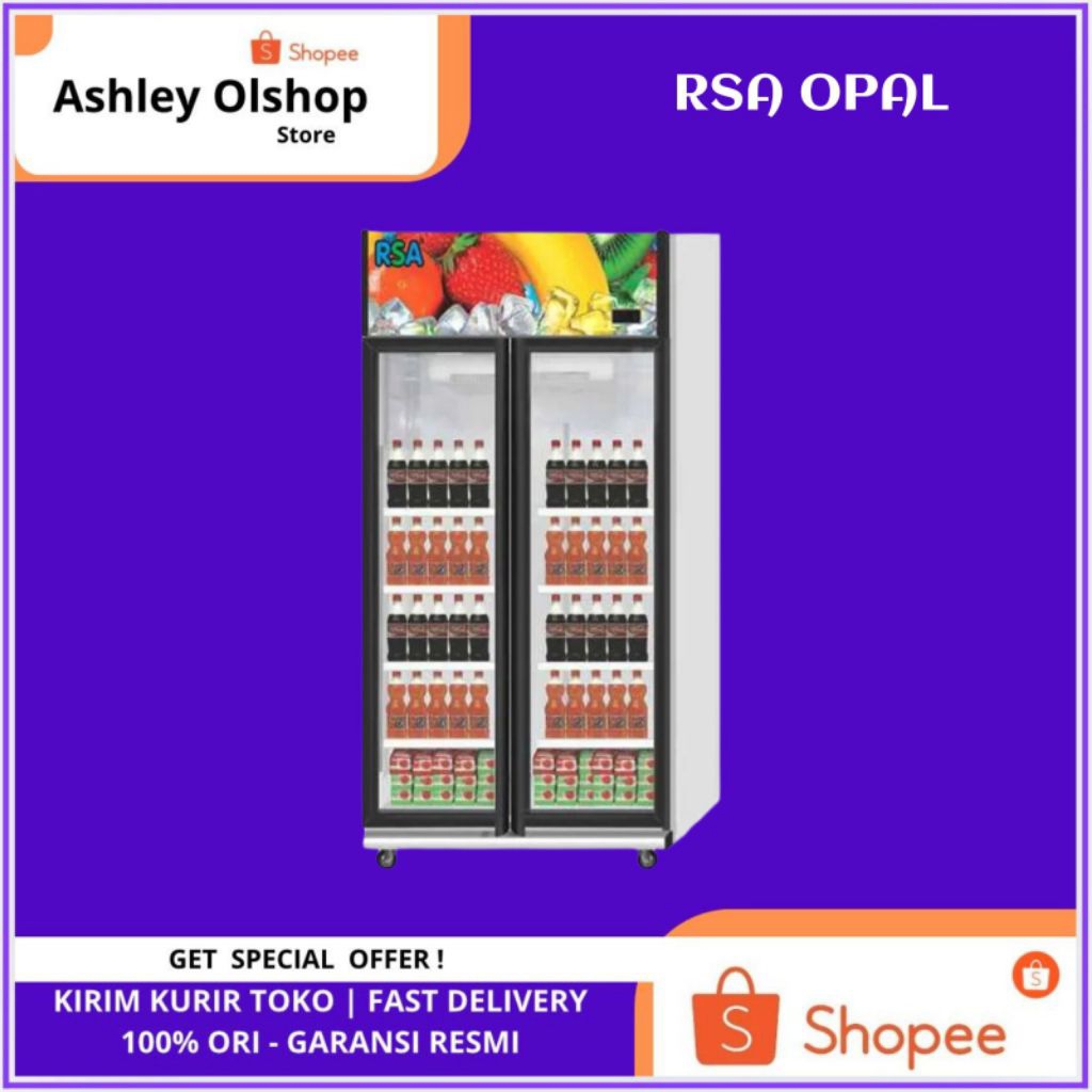 Showcase 2 Pintu 600 Liter RSA OPAL Showcase Lemari Pendingin 600L RSA