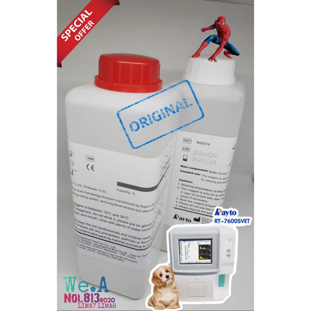 CLEANSER HEMATOLOGY 7600 VET HEMATOLOGY HEWAN VET VETERINARY  HEMATOLOGY VET BUKAN MINDRAY URIT DYMI