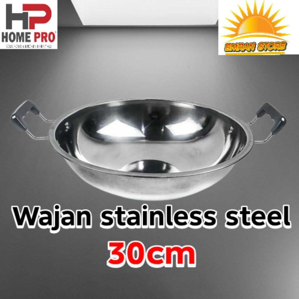 wajan stainless hp home pro 30cm/ wajan anti lengket/wajan anti karat/wajan model terbaru