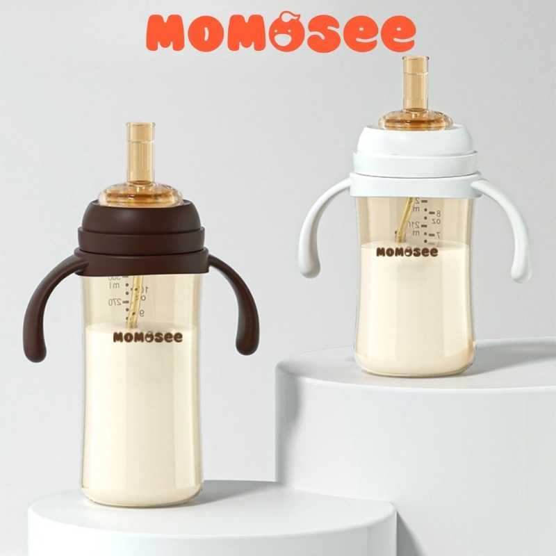 Momosee Botol Susu Bayi Sedotan PP Training Cup Straw WIDE NECK Anak Anti Tumpah BB15