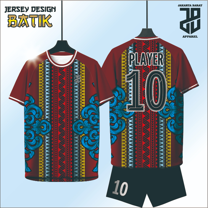 JERSEY FUTSAL PADEL MODEL RAGLAN BAHAN EMBOSH MOTIF BATIK BERKUALITAS UNTUK ANAK DAN DEWASA