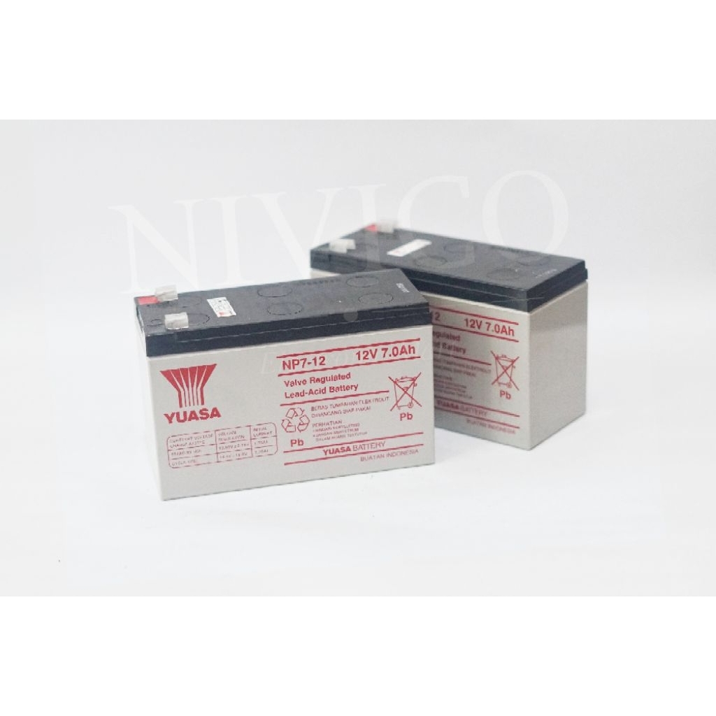 Yuasa Baterai UPS 12V 7.0Ah NP7-12 Valve Regulated Lead Acid Rechargeable Battery untuk Aki Kering
