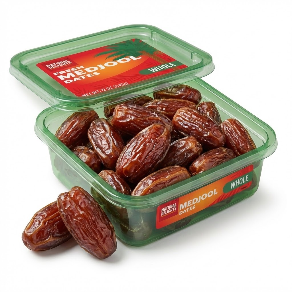 Natural Delights Fresh Medjool Dates 340g - Kurma Medjool Premium Besar, Segar & Manis Alami (Whole 