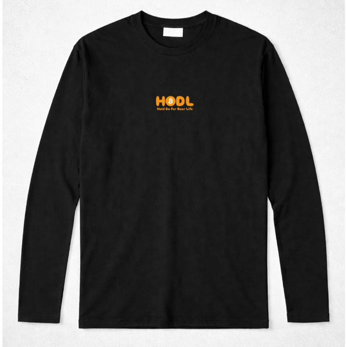 HODL - LONG SLEEVE Tshirt - Kaos Tangan Panjang Bitcoin Crypto - HODL Original