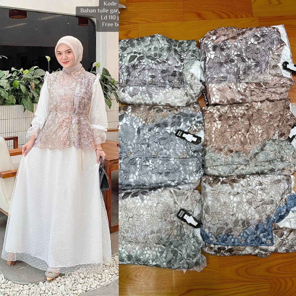 COD SET GAMIS TERBARU GAMIS TULLE GARDEN MIX TILLE DOT PREMIUM GAMIS LEBARAN TERBARU
