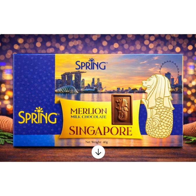 Spring Singapore Merlion Milk Chocolate 40gr Coklat Halal Premium Singapura