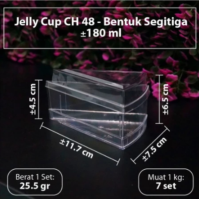 NEWW Cup Puding Segitiga CH-48 isi 10pcs / Cup Puding Slice Cake / Gelas Puding