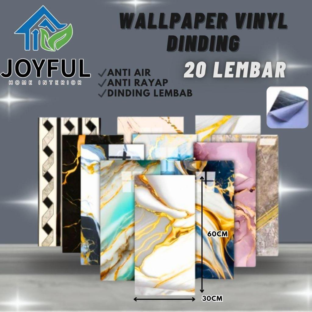 Joyful Home Interior - PAHE 20 Lembar Wallpaper Vinyl Dinding Marble Uk: 30 x 60 cm