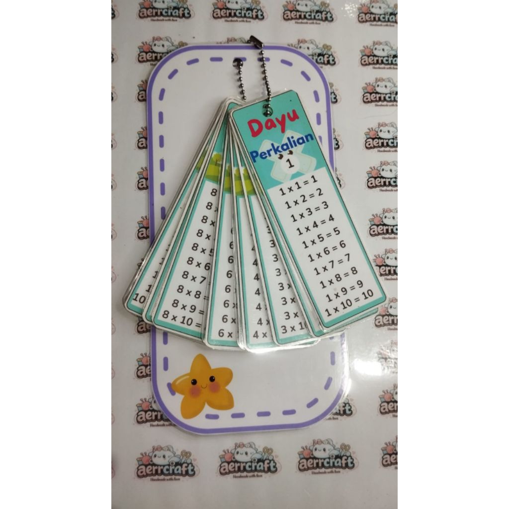 Flashcard tabel perkalian anak