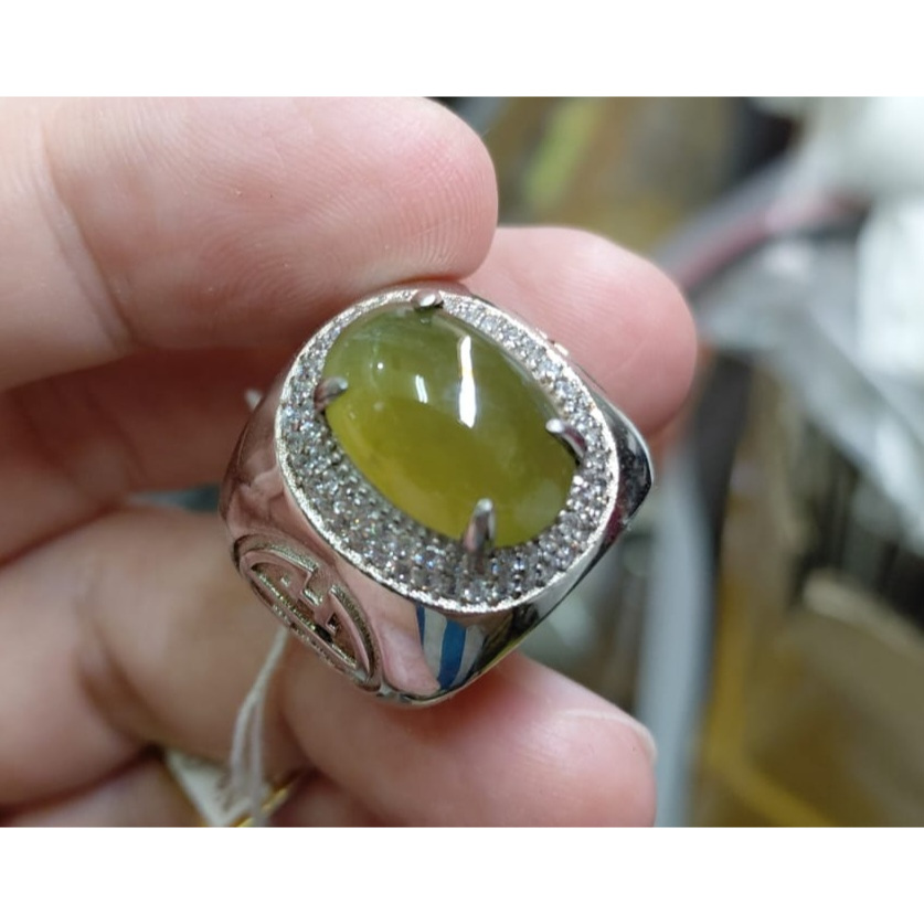 Cincin Natural Idocrase Bio Solar Aceh IDC033 Size Kantoran Ikatan Perak 925 Mewah