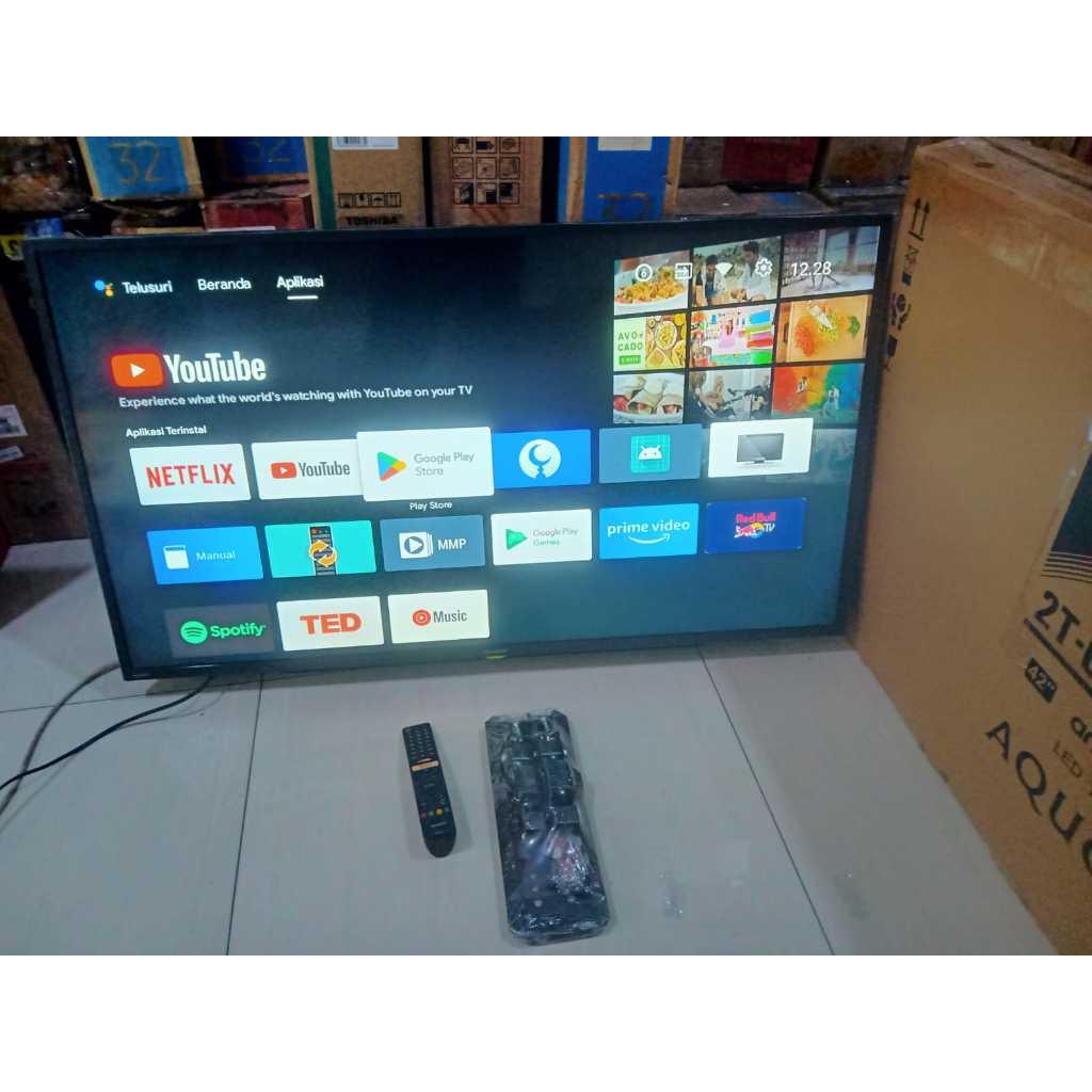 TV LED Sharp 42 inci FHD Android TV YouTube Digital TV Kondisi bekas pemakaian 6198F