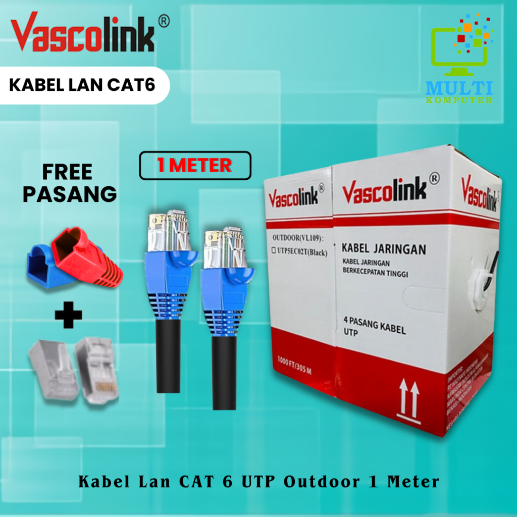 Kabel LAN UTP Outdoor CAT 6 / CAT6 Black 1METER