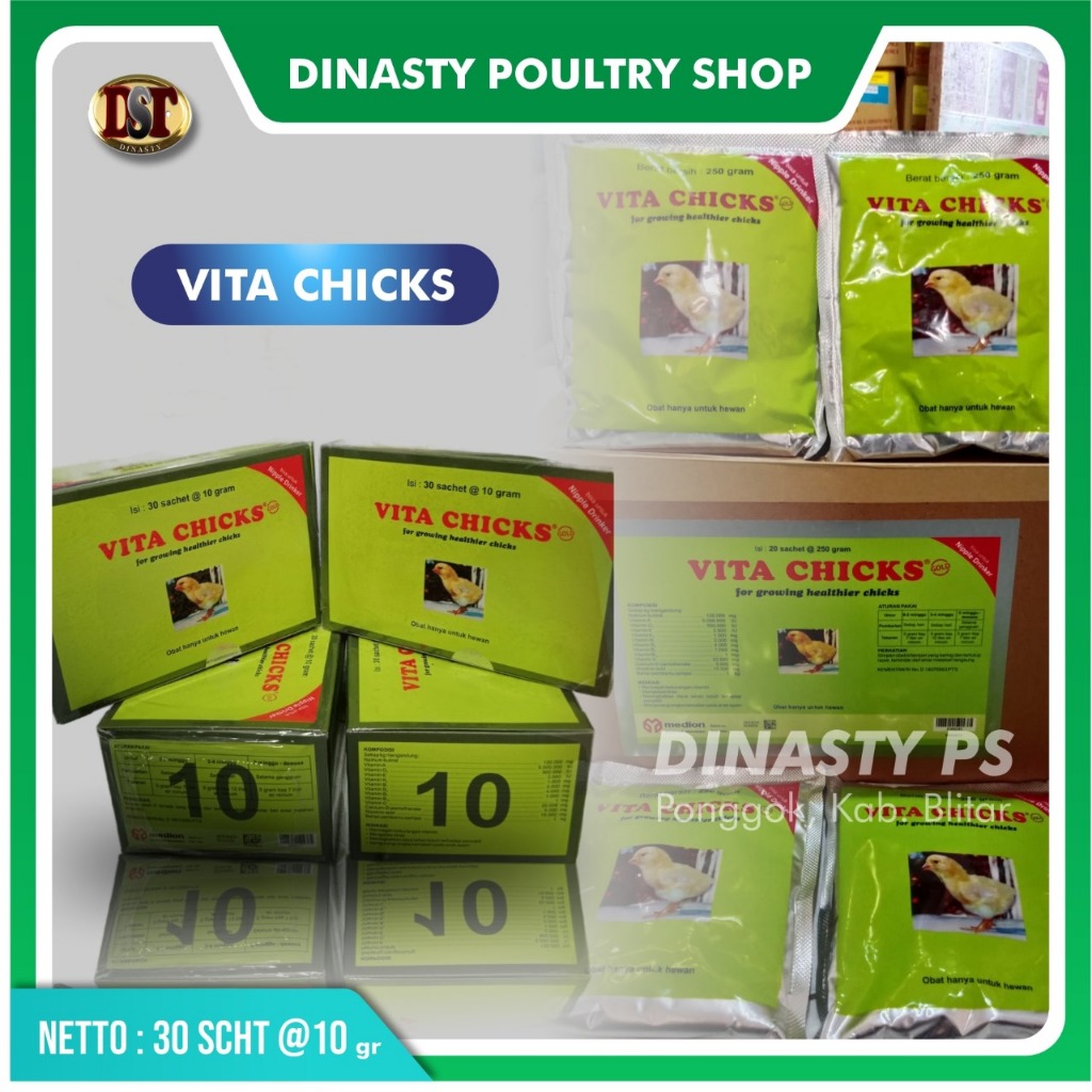 vita chicks multivitamin ayam doc anak ayam penambah nafsu makan 10gr x30