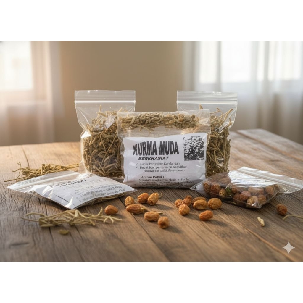 KURMA MUDA UNTUK PROGRAM HAMIL / KURMA MUDA KERING PLUS DAUN MARMIA