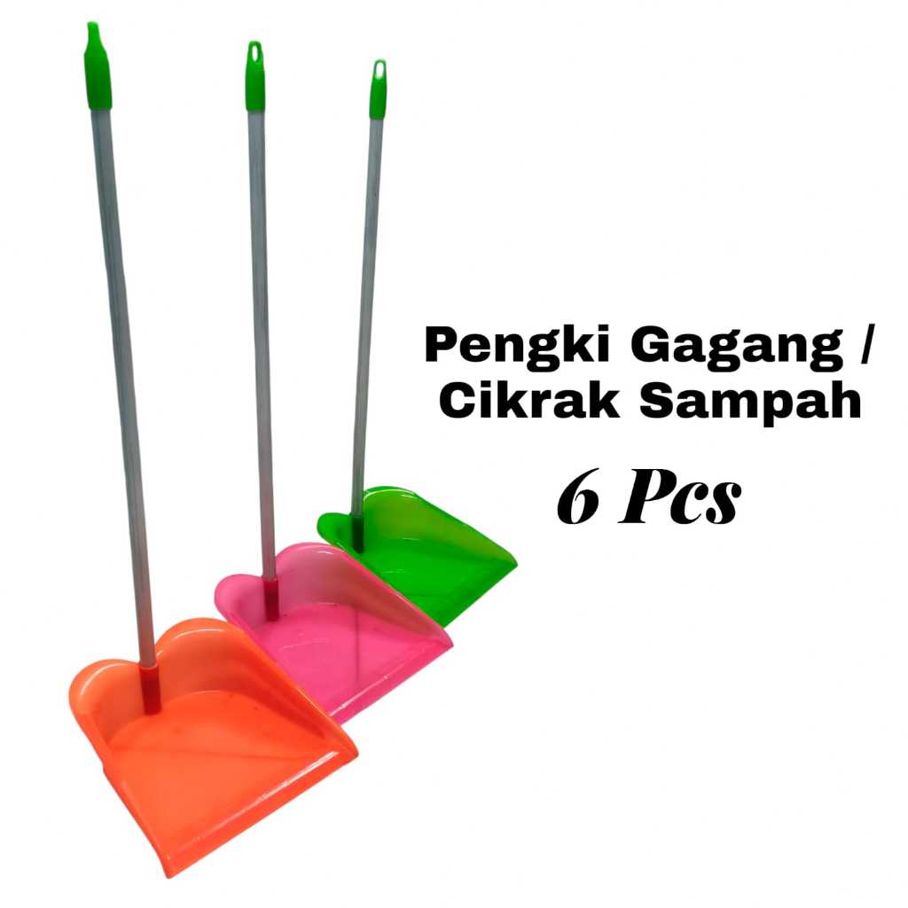 Pengki Gagang Cikrak Serok Sampah 6 Pcs Serok Plastik Murah Tebal Anti Pecah Kebutuhan Perlengkapan 