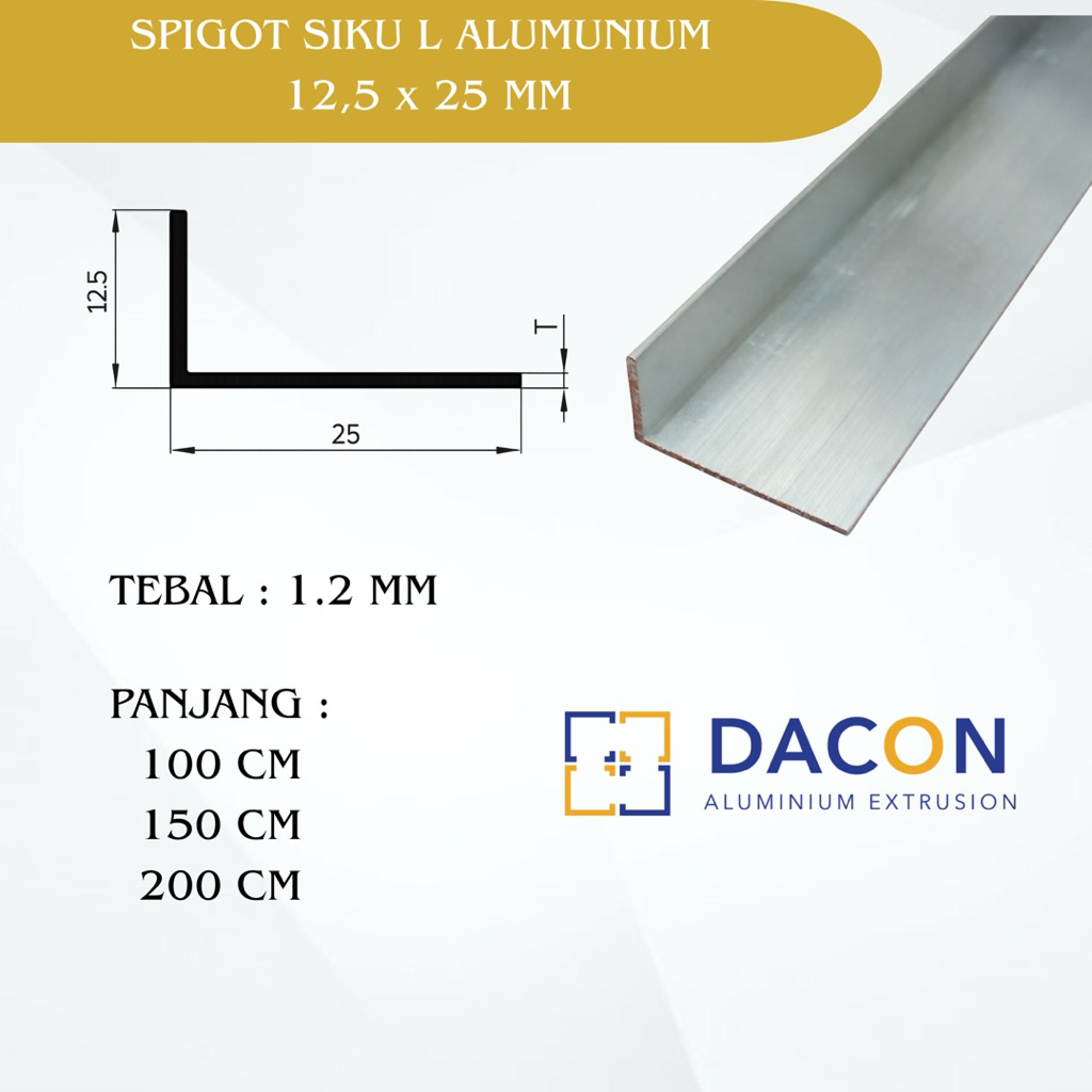 Spigot Alumunium 12.5 x 25 MM | Siku Klem Sambungan Rangka Alumunium