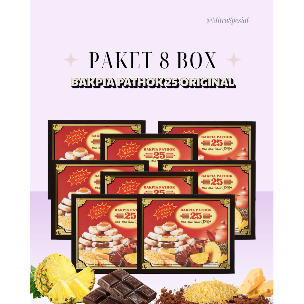 [ PAKET 8 BOX ] - BAKPIA PATHOK25 ORIGINAL KHAS JOGJA
