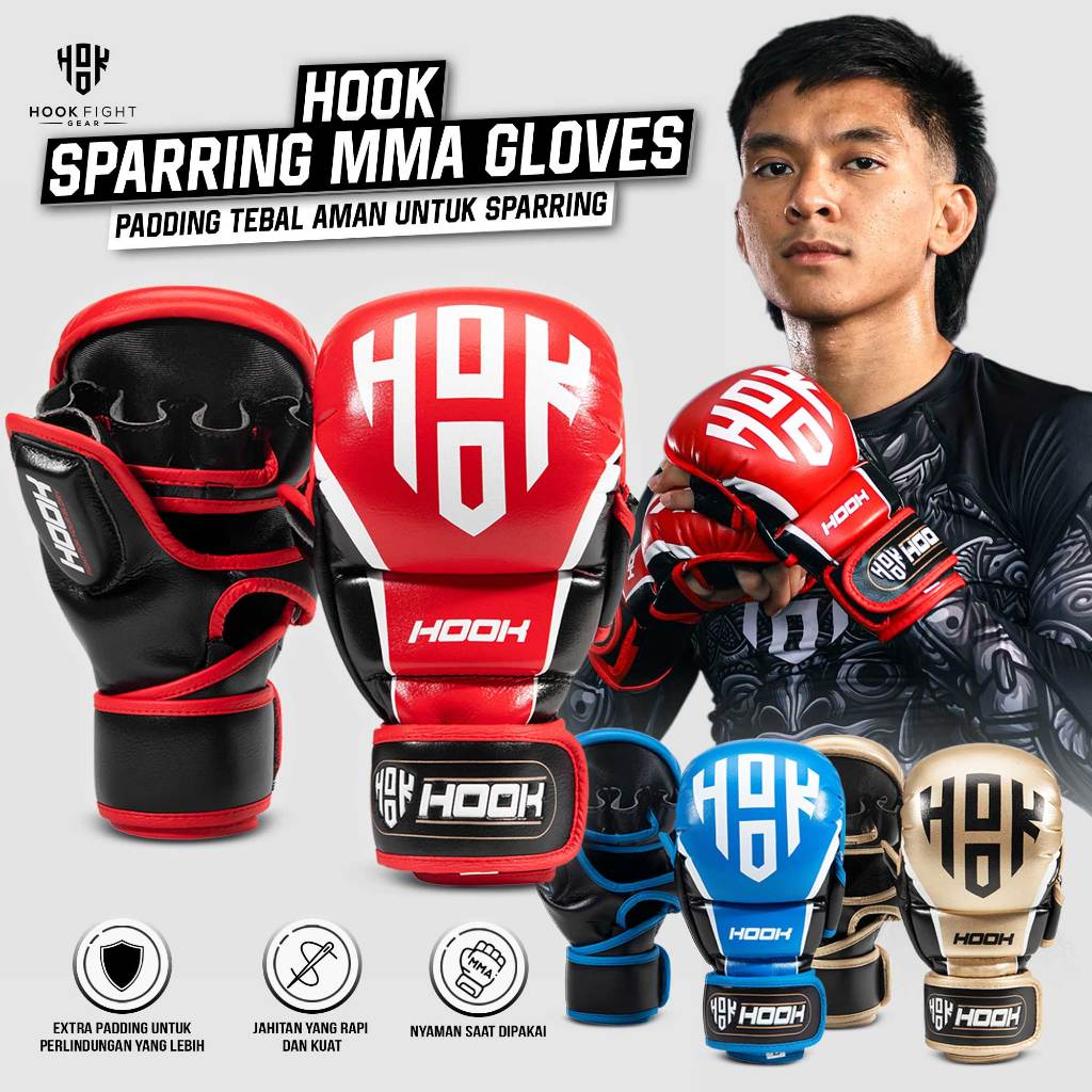 Sarung Tinju MMA Sparring Hybrid Hook UFC Gloves