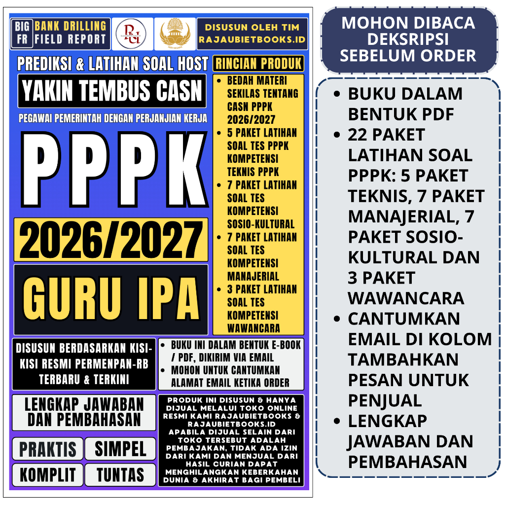 LATIHAN SOAL TES PPPK GURU IPA TENAGA PENDIDIK TERBARU & TERLENGKAP TES KOMPETENSI TEKNIS ILMU PENGE