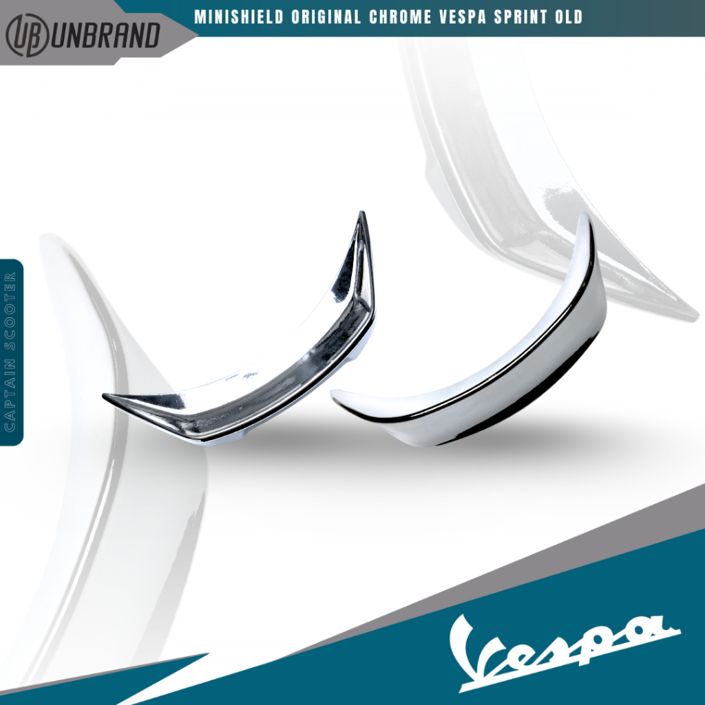 MINISHIELD CHROME Topi Batok Mini Shield ORIGINAL PIAGGIO Vespa Sprint AlL Series