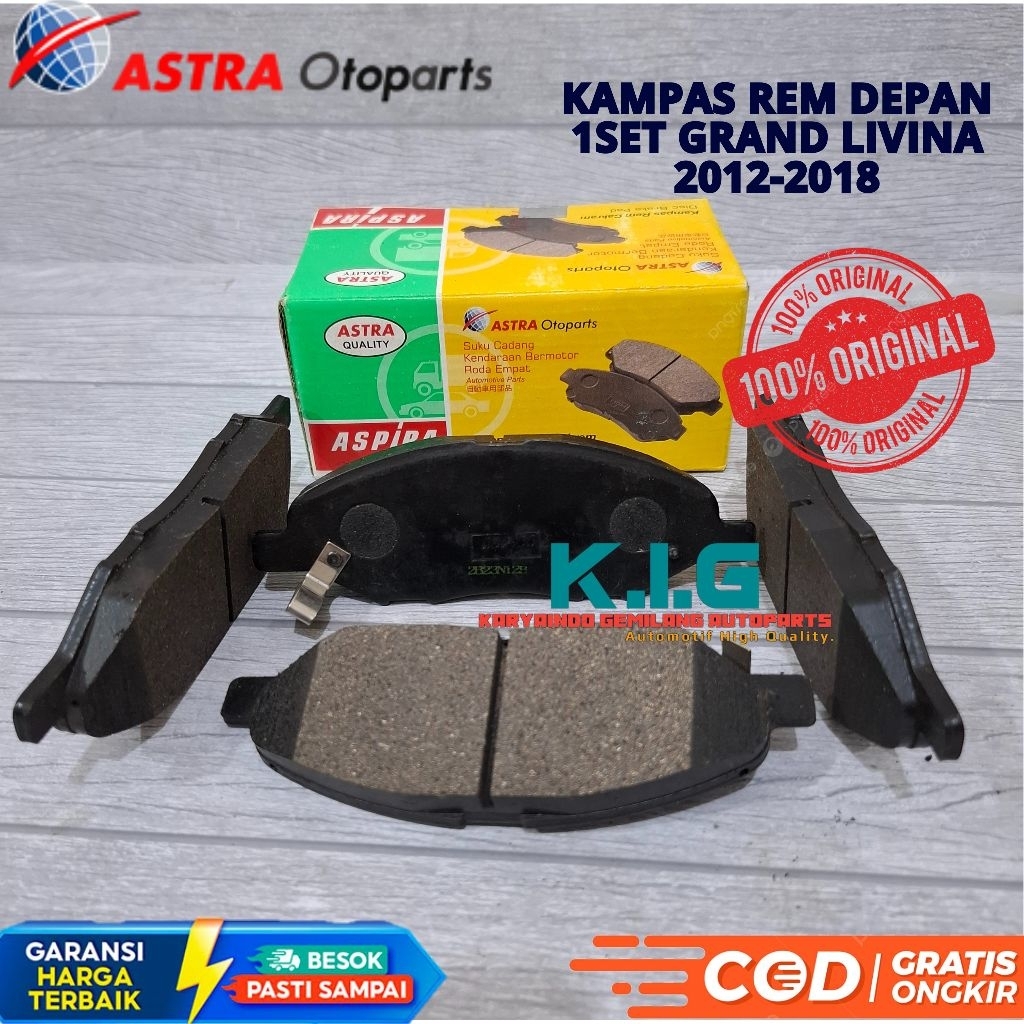 KAMPAS REM DEPAN 1SET GRAND LIVINA 2012 2013 2014 2015 2016 2017 2018 ASLI ASPIRA ASTRA OTOPARTS ORI