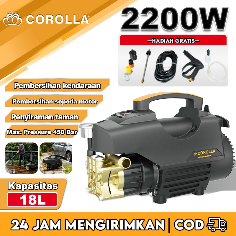 COROLLA Jet Cleaner 2200W Semprotan Cuci Motor Mesin Cuci Mobil Semprotan Kencang Alat Cuci Motor