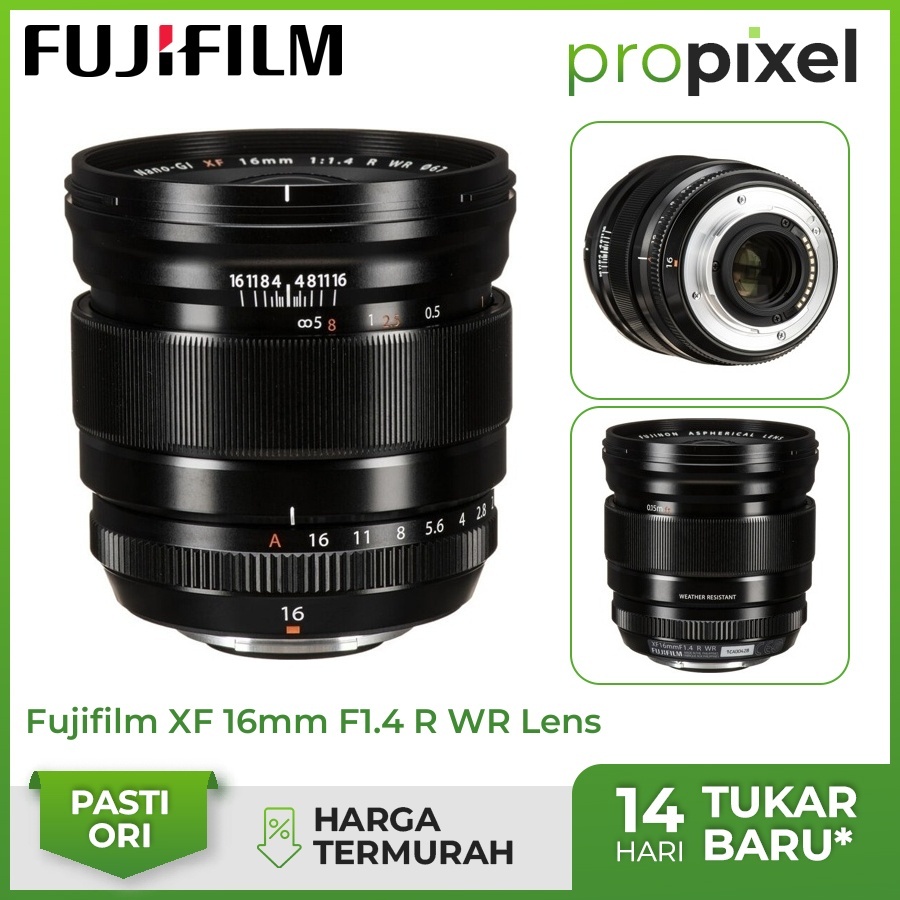 Fujifilm XF 16mm f1.4 R WR Fuji XF16mm f1.4 Garansi Resmi