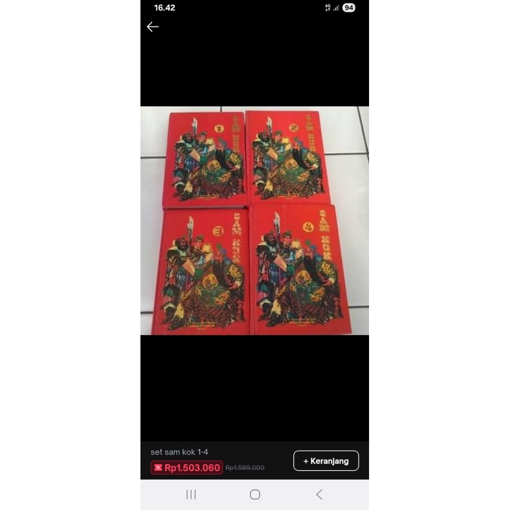 set buku sam kok 1-4 hc