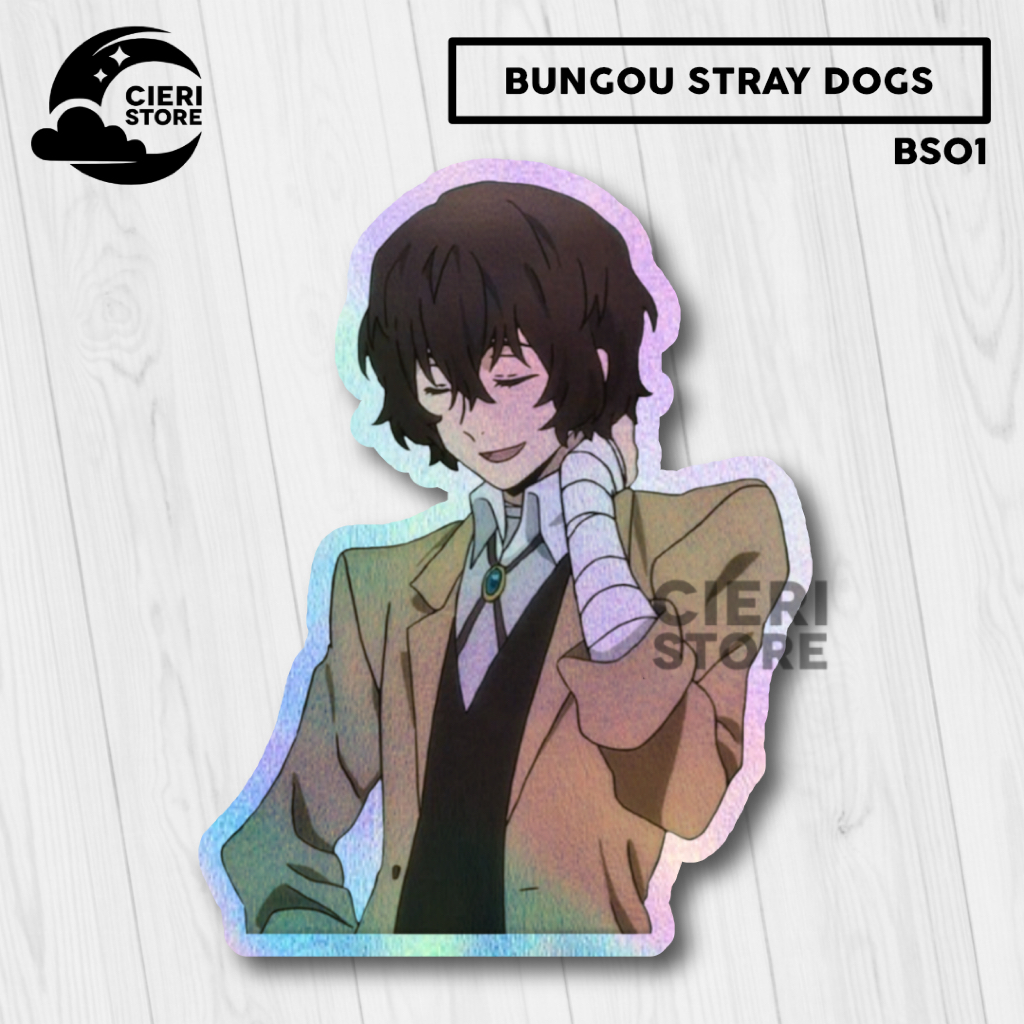 Stiker Hologram Anime Dazai Osamu Bungo Stray BSD - BS01
