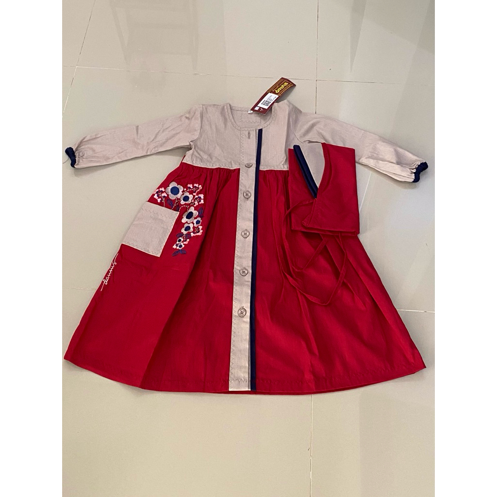 Rumah Dannis | Baju Muslim Anak Perempuan Size 1 Usia 1-2 Tahun Gamis Setelan Lebaran Dannis